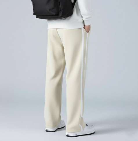 NFTrenzify Solid, Striped Men Beige Track Pants