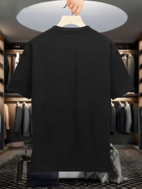 AN FASHION Printed Men Black T-Shirt
