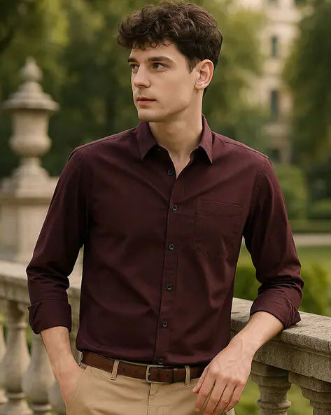 Buda Jeans Co
Men Regular Fit Spread-Collar...